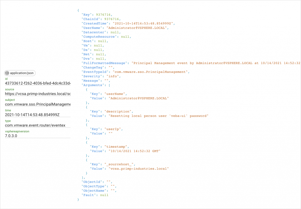 Monitoring vSphere account password & permission changes