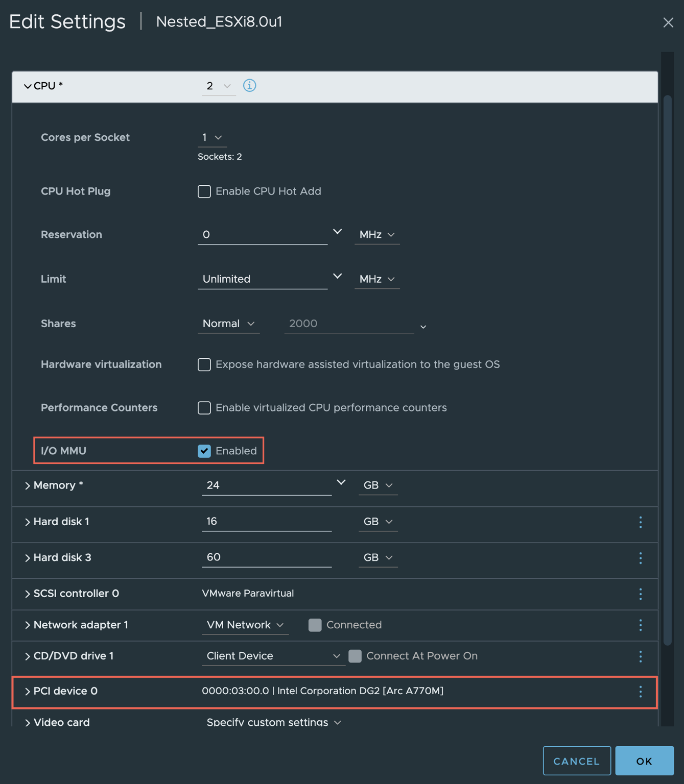 GPU Passthrough With Nested ESXi